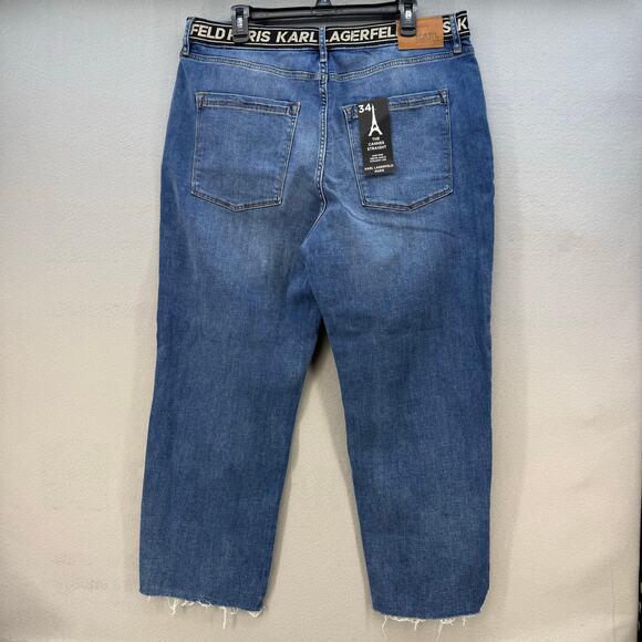 Karl Lagerfeld Paris Jeans Women's 16 Blue Cannes Straight High Rise L2TK2276 - Picture 2 of 14